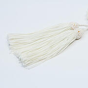 【本象牙】略式片手・32玉・丸玉・女物・正絹頭付き房