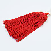 【本象牙】略式片手（メノウ入り）・43玉・女物・正絹頭付き房