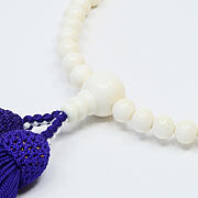 【本象牙】略式片手・43玉・女物・正絹頭付き房