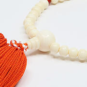 【本象牙】略式片手（メノウ入り）・43玉・女物・新松房