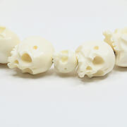 【本象牙】どくろ彫刻・18玉・男物・六本組紐房２