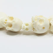 【本象牙】どくろ彫刻・18玉・男物・六本組紐房３