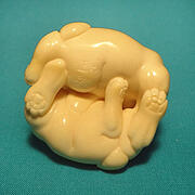 【本象牙】二匹の兎