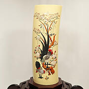 【本象牙】彫刻花筒（特大）