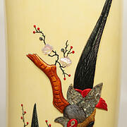 【本象牙】彫刻花筒（特大）