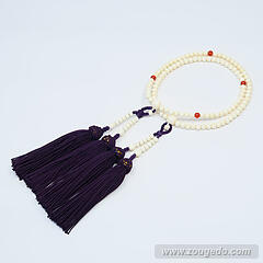 【本象牙】振分念珠（メノウ入り）・女物・頭付き房