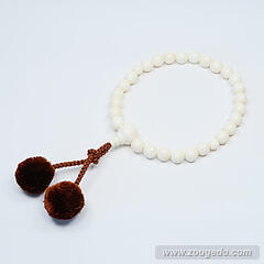 【本象牙】略式片手・27玉・丸玉・男物・正絹梵天房