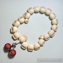 【本象牙】木魚彫刻・18玉・男物・かがり梵天房