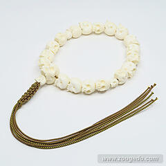 【本象牙】どくろ彫刻・18玉・男物・六本組紐房３