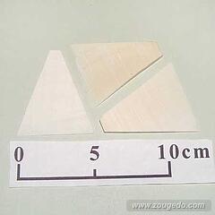 【象牙材料】三角板（かまぼこ状・3枚セット）