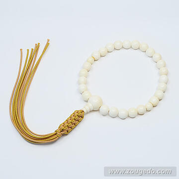 【本象牙】略式片手・25玉・丸玉・男物・正絹八本組紐房