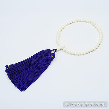 【本象牙】略式片手・43玉・女物・正絹頭付き房