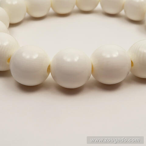 【本象牙】丸玉ブレスレット12・ショート