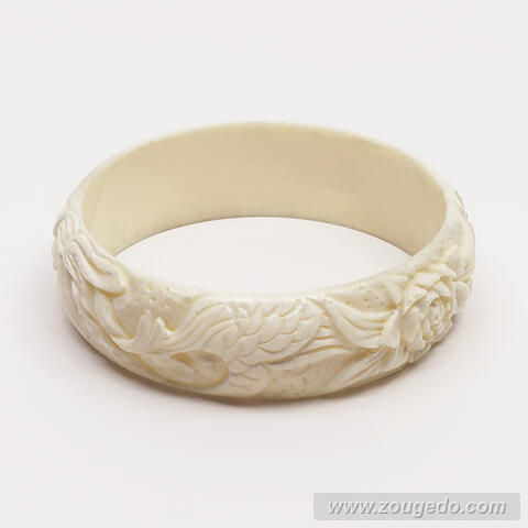 【本象牙】ブレスレット・鳳凰とバラ