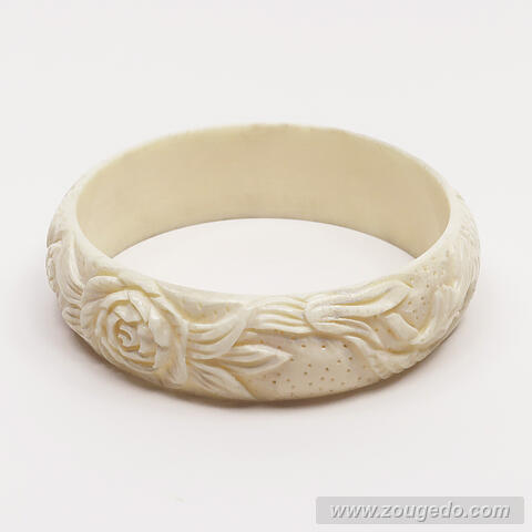 【本象牙】ブレスレット・鳳凰とバラ