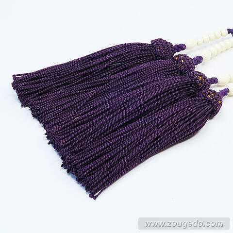 【本象牙】振分念珠（メノウ入り）・女物・頭付き房