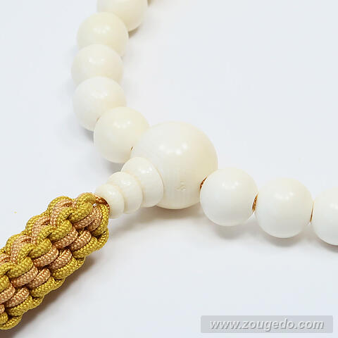 【本象牙】略式片手・25玉・丸玉・男物・正絹八本組紐房