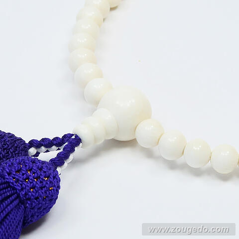 【本象牙】略式片手・43玉・女物・正絹頭付き房