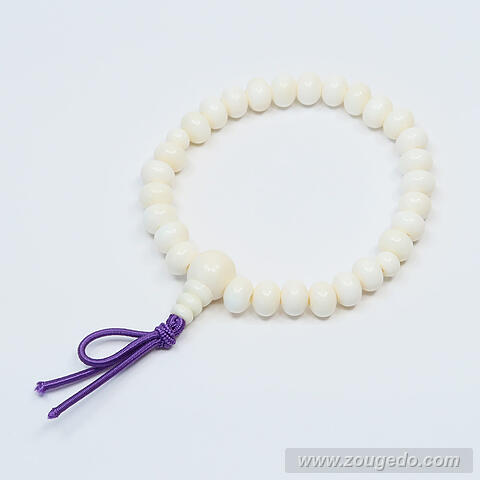 【本象牙】腕輪念珠・28玉・8×6mm・男女兼用