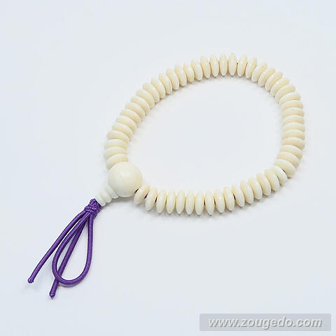 【本象牙】腕輪念珠・52玉・8×3mm・男女兼用