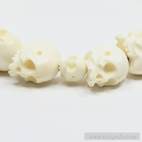 【本象牙】どくろ彫刻・18玉・男物・六本組紐房２