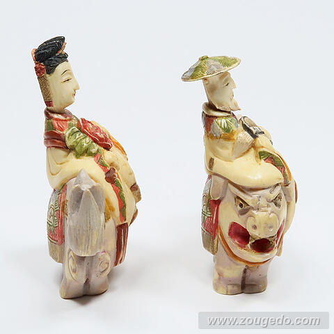 【本象牙】乗ったり（獅子）