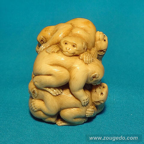 【本象牙】七匹のサル