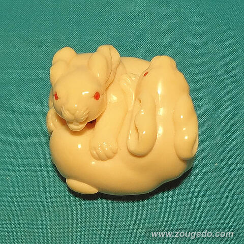 【本象牙】二匹の兎