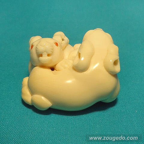 【本象牙】二匹の兎