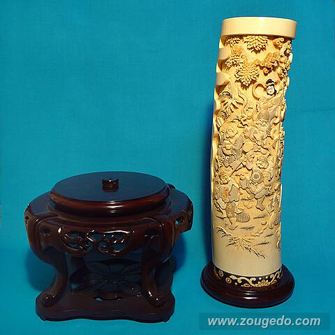 【本象牙】花筒（七福神）