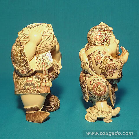 【本象牙】恵比寿・大黒セット（香港製）