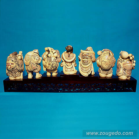 【本象牙】七福神（香港製）