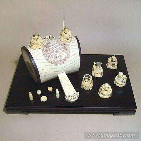 【本象牙】七福神と打出の小槌