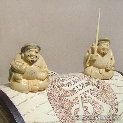 【本象牙】七福神と打出の小槌