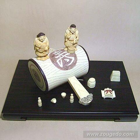 【本象牙】恵比寿・大黒と打出の小槌