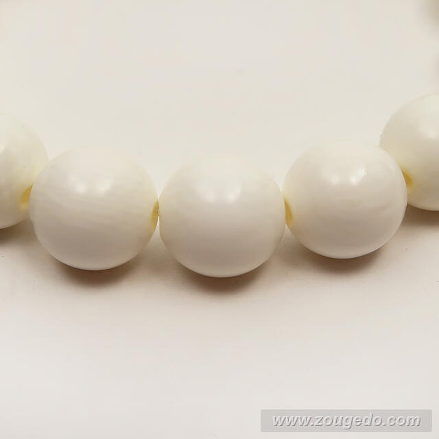 【本象牙】丸玉ブレスレット10・ショート