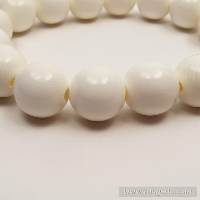 【本象牙】丸玉ブレスレット12・ショート