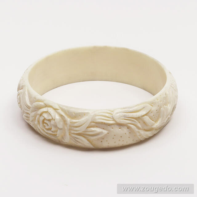 【本象牙】ブレスレット・鳳凰とバラ