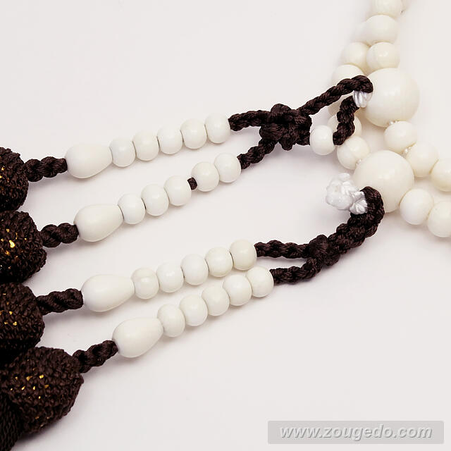 【本象牙】振分念珠・男物・正絹頭付き房