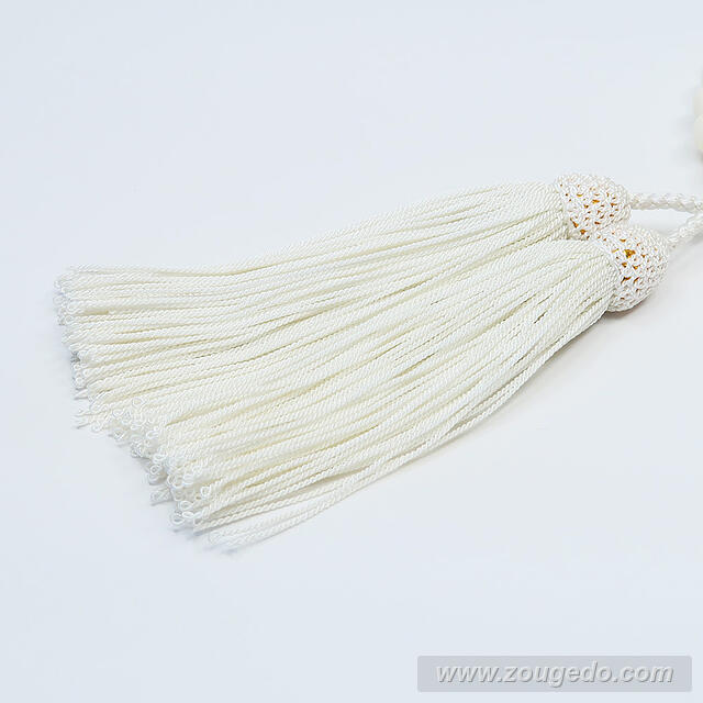 【本象牙】略式片手・32玉・丸玉・女物・正絹頭付き房