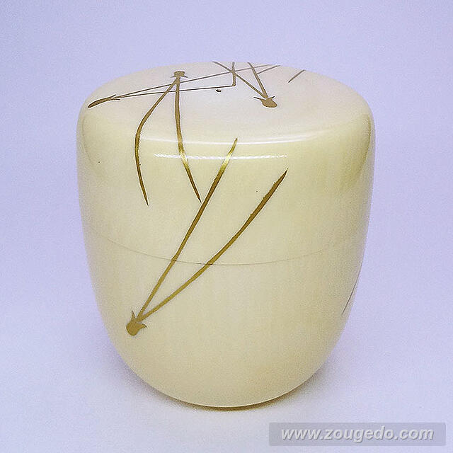 【本象牙】蒔絵なつめ（松葉）