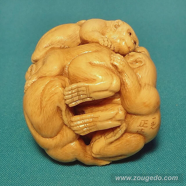 【本象牙】七匹のサル