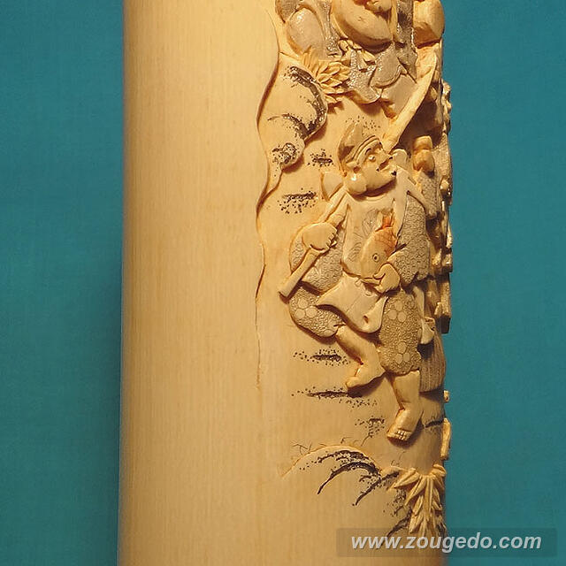 【本象牙】花筒（七福神）