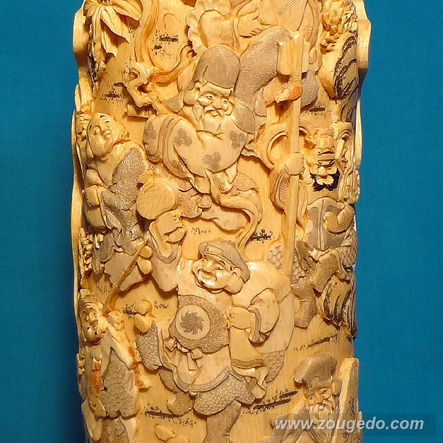 【本象牙】花筒（七福神）