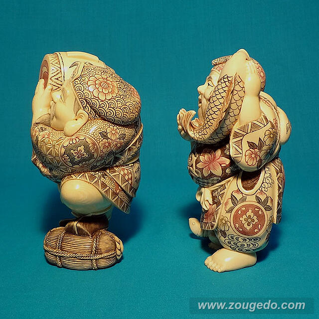【本象牙】恵比寿・大黒セット（香港製）
