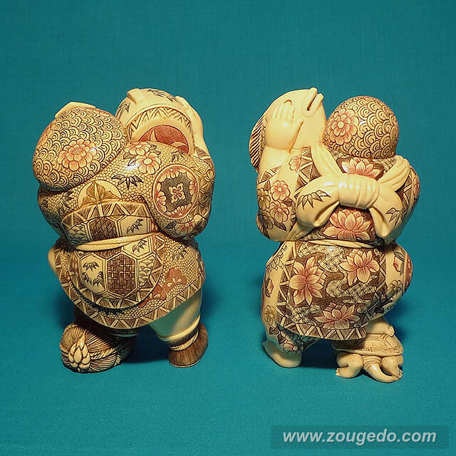 【本象牙】恵比寿・大黒セット（香港製）