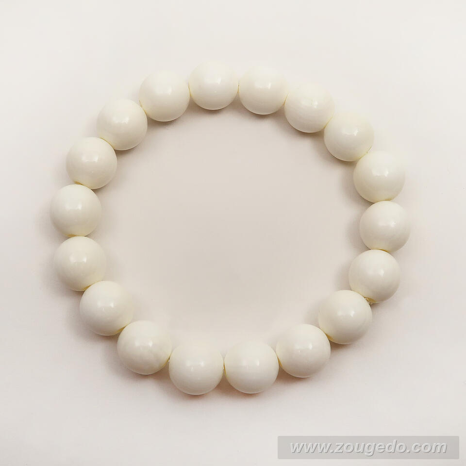 【本象牙】丸玉ブレスレット10・ショート