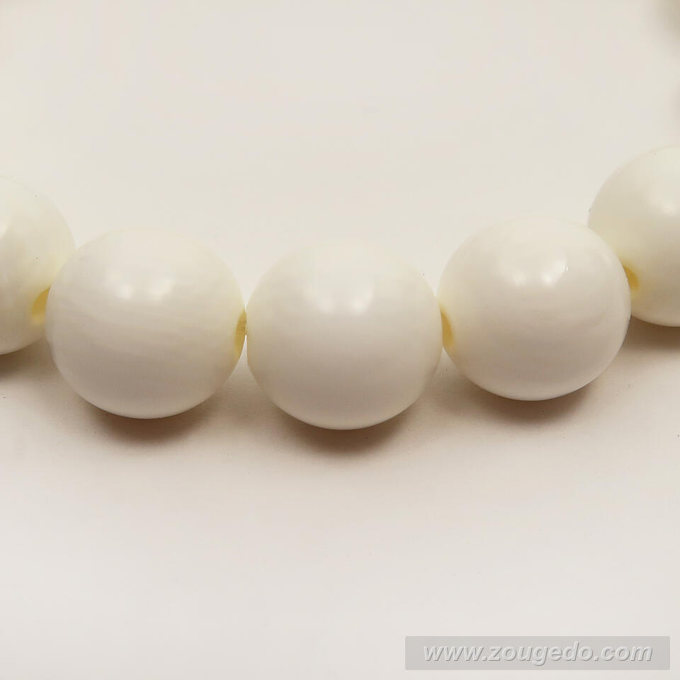 【本象牙】丸玉ブレスレット10・ショート