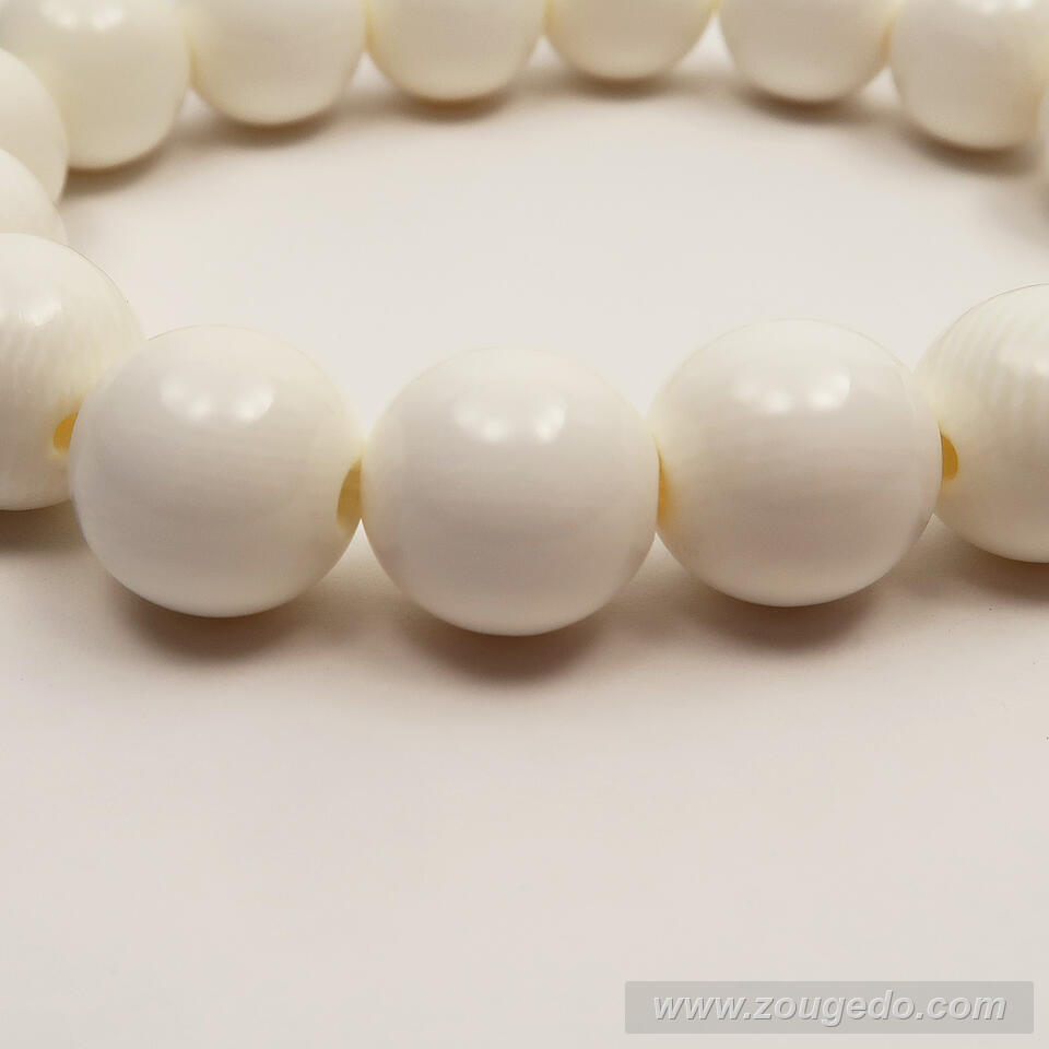 【本象牙】丸玉ブレスレット12・ショート