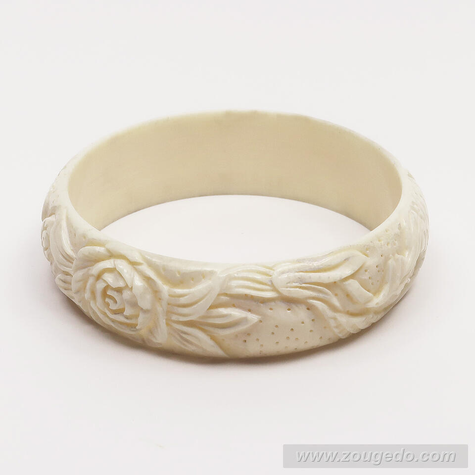 【本象牙】ブレスレット・鳳凰とバラ